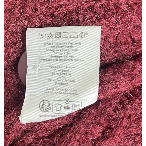 Sezane Gilet Emile Button Ribbed Cardigan Sweater Burgundy Alpaca Wool Sz Small - Picture 9 of 9